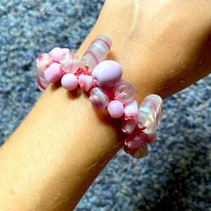 Handmade Pink Stone Bracelet